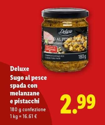 Deluxe Sugo al pesce spada con melanzane e pistacchi