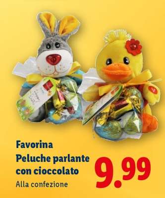 Favorina Peluche parlante con cioccolato