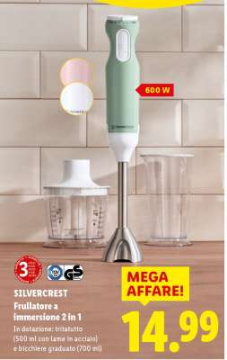 SILVERCREST Frullatore a immersione 2 in 1