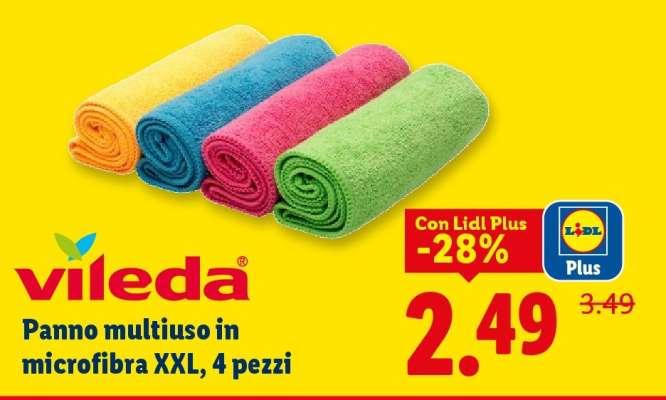 Vileda Panno multiuso in microfibra XXL, 4 pezzi