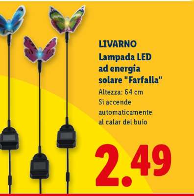 LIVARNO Lampada LED ad energia solare "Farfalla"