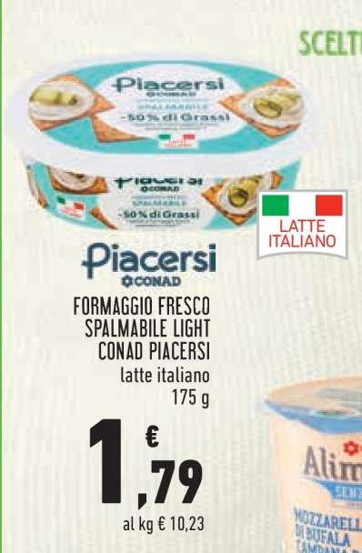 Formaggio Fresco Spalmabile Light Conad Piacersi
