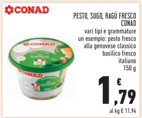 PESTO, SUGO, RAGÙ FRESCO CONAD