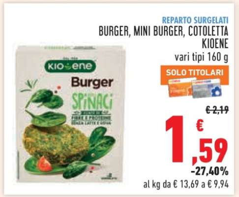 BURGER, MINI BURGER, COTOLETTA KIOENE