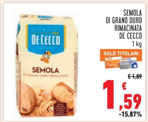 Semola di Grano Duro Rimacinata De Cecco