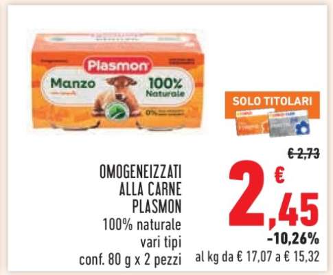 Omogeneizzati alla carne Plasmon