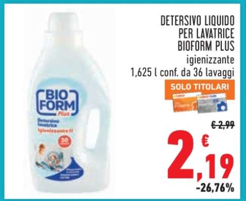 DETERSIVO LIQUIDO PER LAVATRICE BIOFORM PLUS