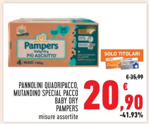 Pannolini Quadripacco, Mutandino Special Pacco Baby Dry Pampers