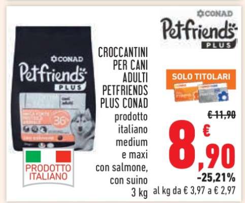 Croccantini per cani adulti Petfriends Plus Conad