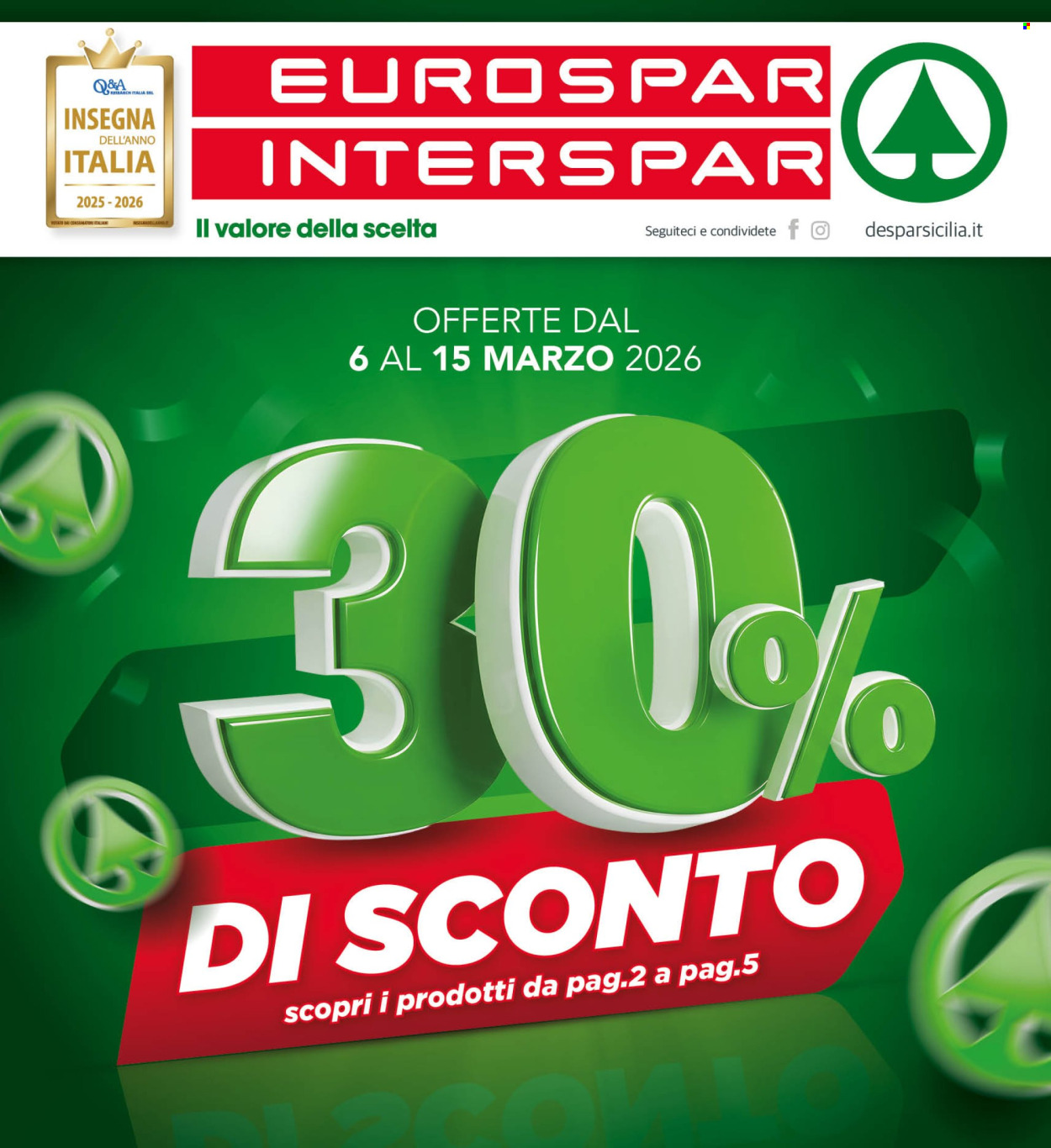 Volantino Eurospar - 6/3/2026 - 15/3/2026. Pagina 1