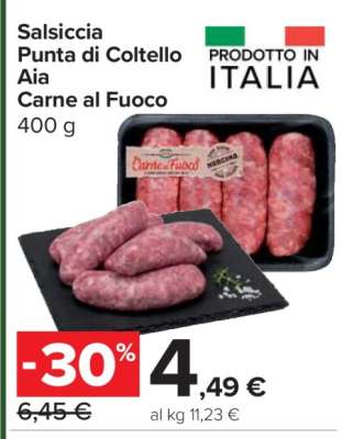 Salsiccia Punta di Coltello Aia Carne al Fuoco