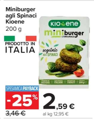 Miniburger agli Spinaci Kioene