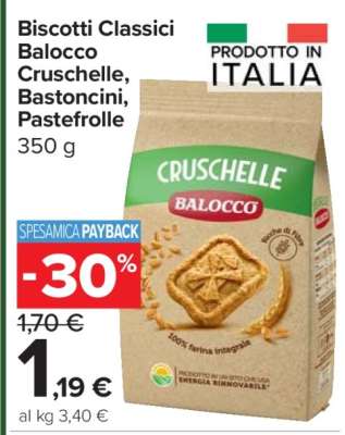 Biscotti Classici Balocco Cruschelle, Bastoncini, Pastefrolle