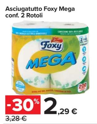 Asciugatutto Foxy Mega Conf. 2 Rotoli