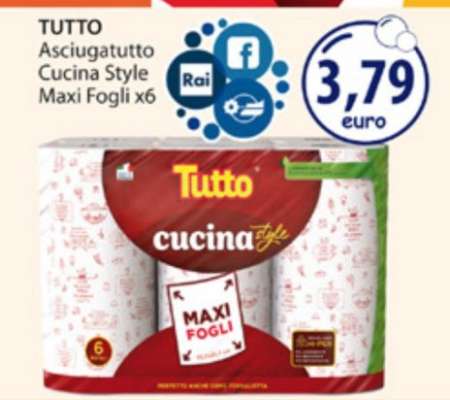 TUTTO Asciugatutto Cucina Style Maxi Fogli x6