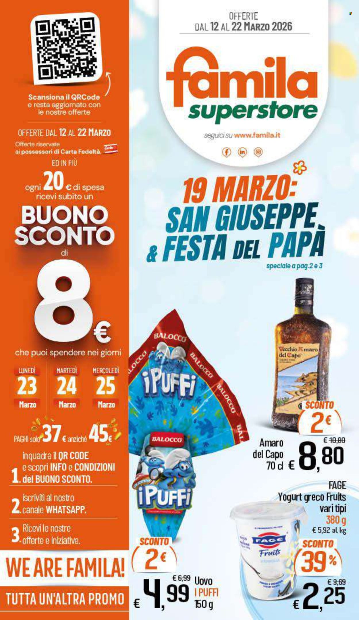 Volantino Famila - 12/3/2026 - 22/3/2026. Pagina 1