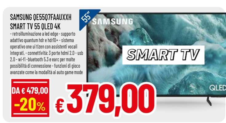 SAMSUNG QE55Q7FAUXXH SMART TV 55 QLED 4K