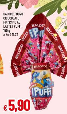 BALOCCO UOVO CIOCCOLATO FINISSIMO AL LATTE I PUFFI