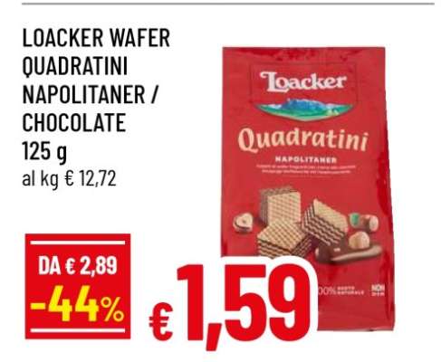LOACKER WAFER QUADRATINI NAPOLITANER / CHOCOLATE