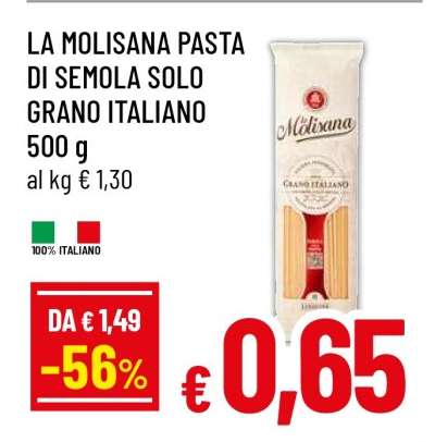 LA MOLISANA PASTA DI SEMOLA SOLO GRANO ITALIANO