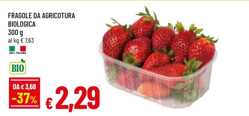 Fragole da agricoltura biologica