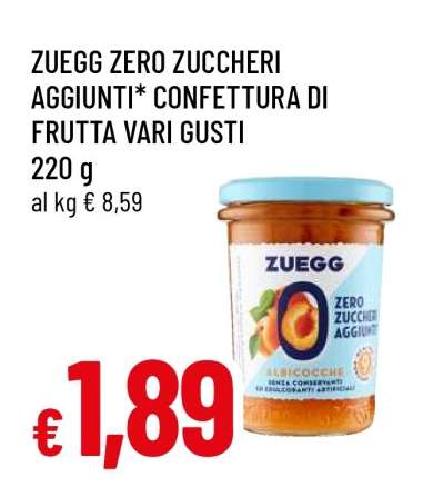 ZUEGG ZERO ZUCCHERI AGGIUNTI* CONFETTURA DI FRUTTA VARI GUSTI