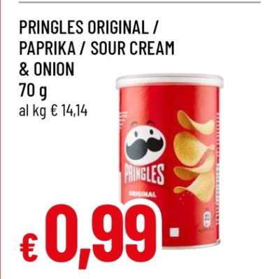 PRINGLES ORIGINAL / PAPRIKA / SOUR CREAM & ONION