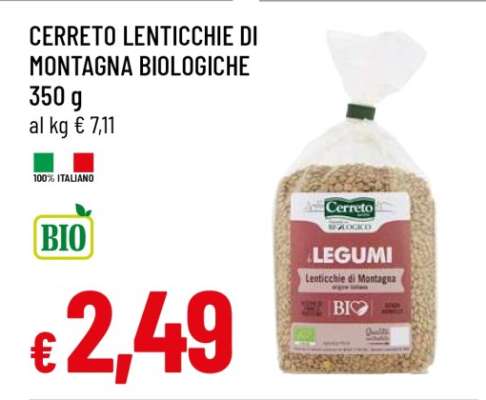 CERRETO LENTICCHIE DI MONTAGNA BIOLOGICHE