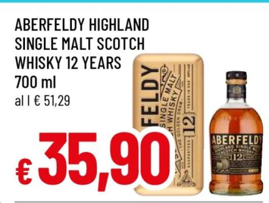 ABERFELDY HIGHLAND SINGLE MALT SCOTCH WHISKY 12 YEARS