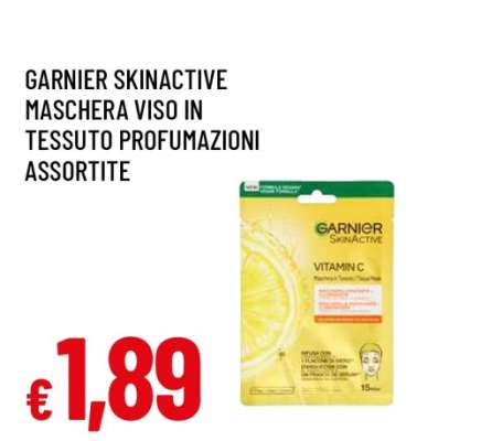 GARNIER SKINACTIVE MASCHERA VISO IN TESSUTO PROFUMAZIONI ASSORTITE