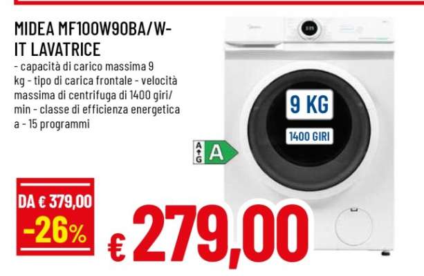 MIDEA MF100W90BA/W-IT LAVATRICE
