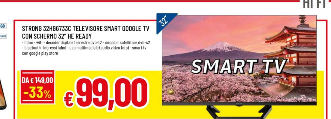 STRONG 32HD6733C TELEVISORE SMART GOOGLE TV