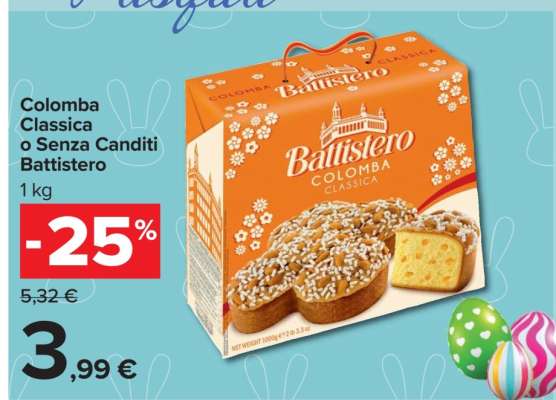 Colomba Classica o Senza Canditi Battistero