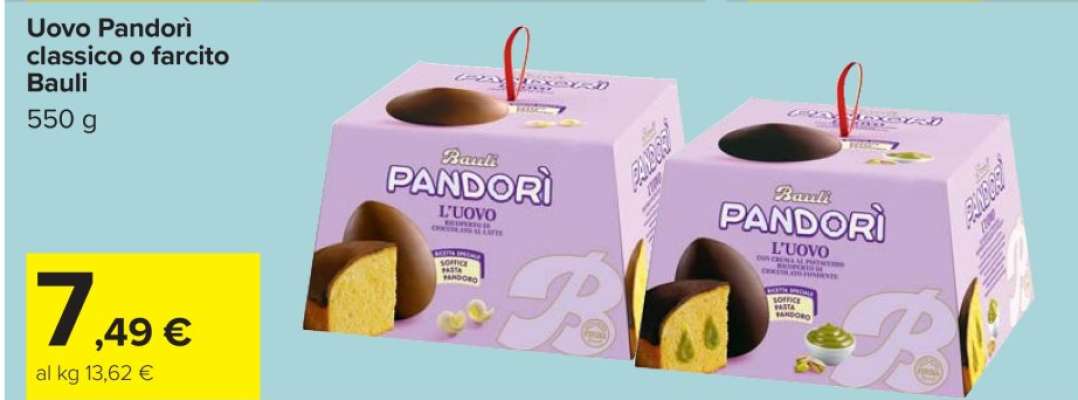 Uovo Pandori classico o farcito Bauli