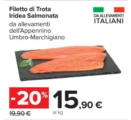 FILETTO DI TROTA IRIDEA SALMONATA