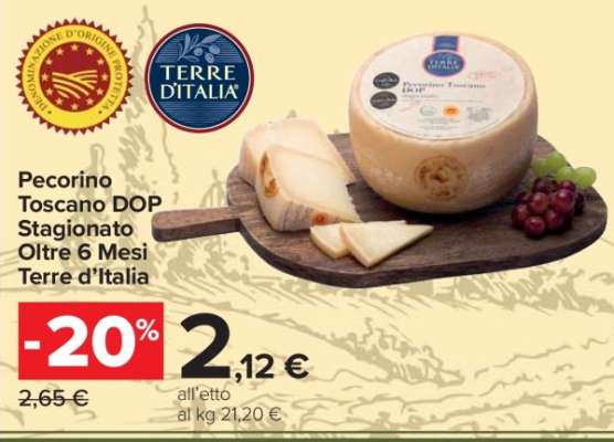 Pecorino Toscano DOP Stagionato Oltre 6 Mesi Terre d’Italia