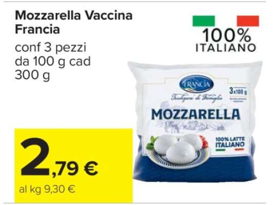 Mozzarella Vaccina Francia