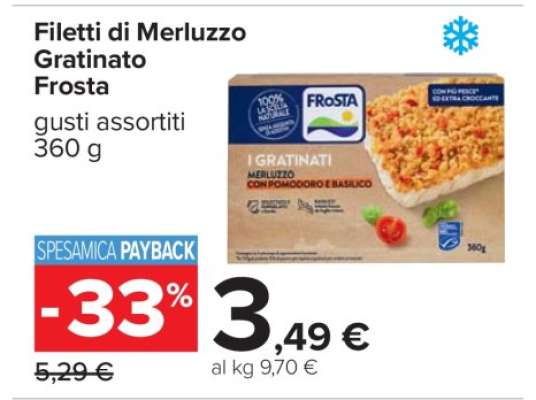 Filetti di Merluzzo Gratinato Frosta