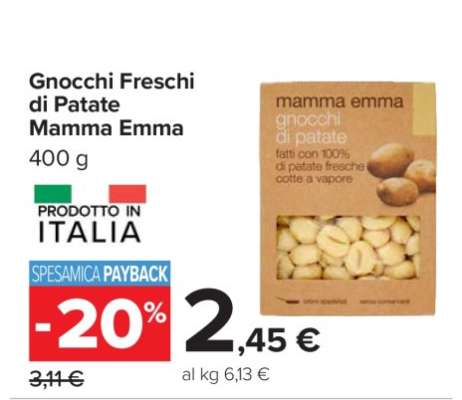 Gnocchi Freschi di Patate Mamma Emma