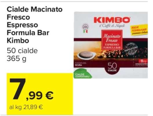 Cialde Macinato Fresco Espresso Formula Bar Kimbo