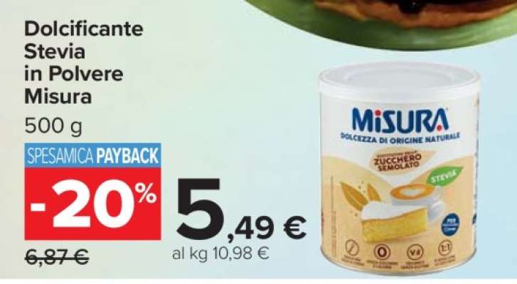 Dolcificante Stevia in Polvere Misura