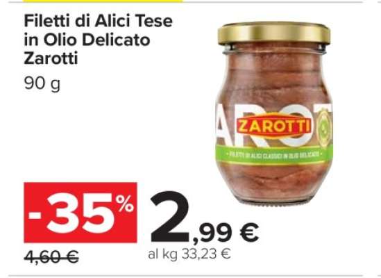 Filetti di Alici Tese in olio delicato Zarotti