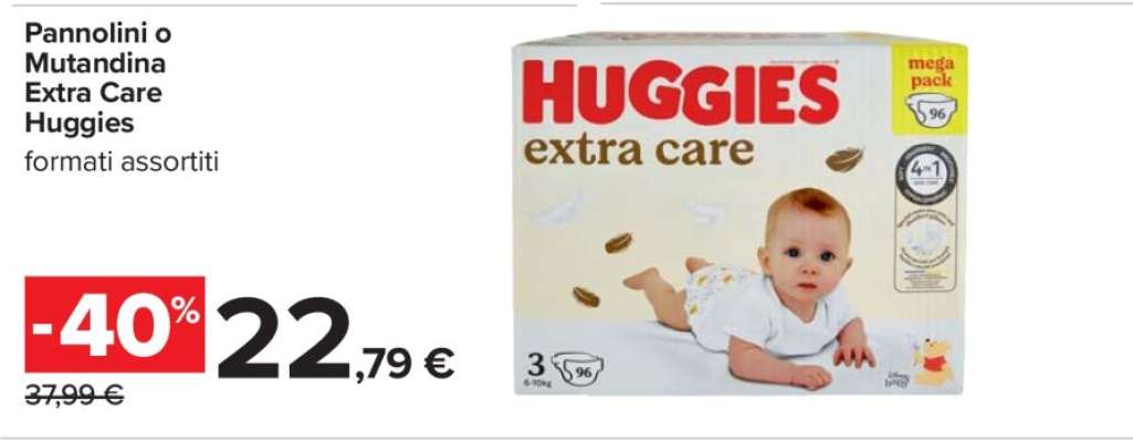 Pannolini o Mutandina Extra Care Huggies