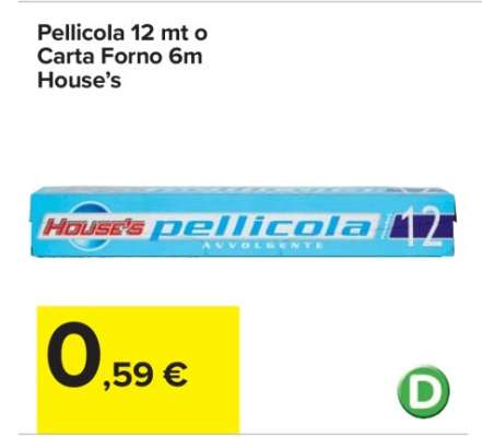 Pellicola 12 mt o Carta Forno 6m House’s
