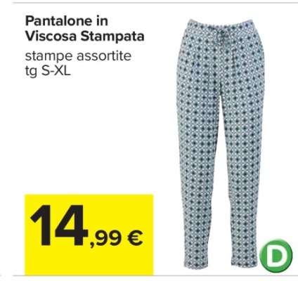 Pantalone in Viscosa Stampata