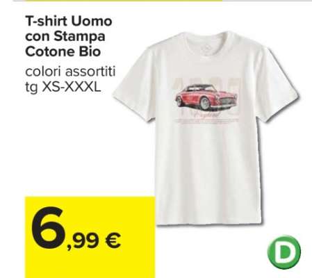 T-shirt Uomo con Stampa Cotone Bio