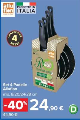 Set 4 Padelle Alluflon
