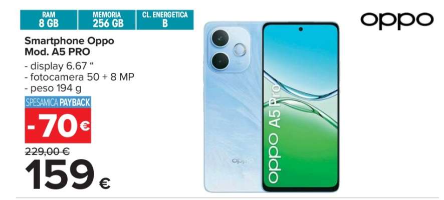 Smartphone Oppo Mod. A5 PRO