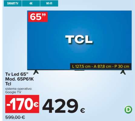 Tv Led 65” Mod. 65P61K