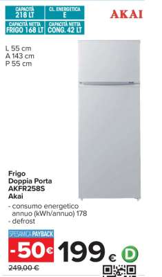 Frigo Doppia Porta AKFR258S Akai